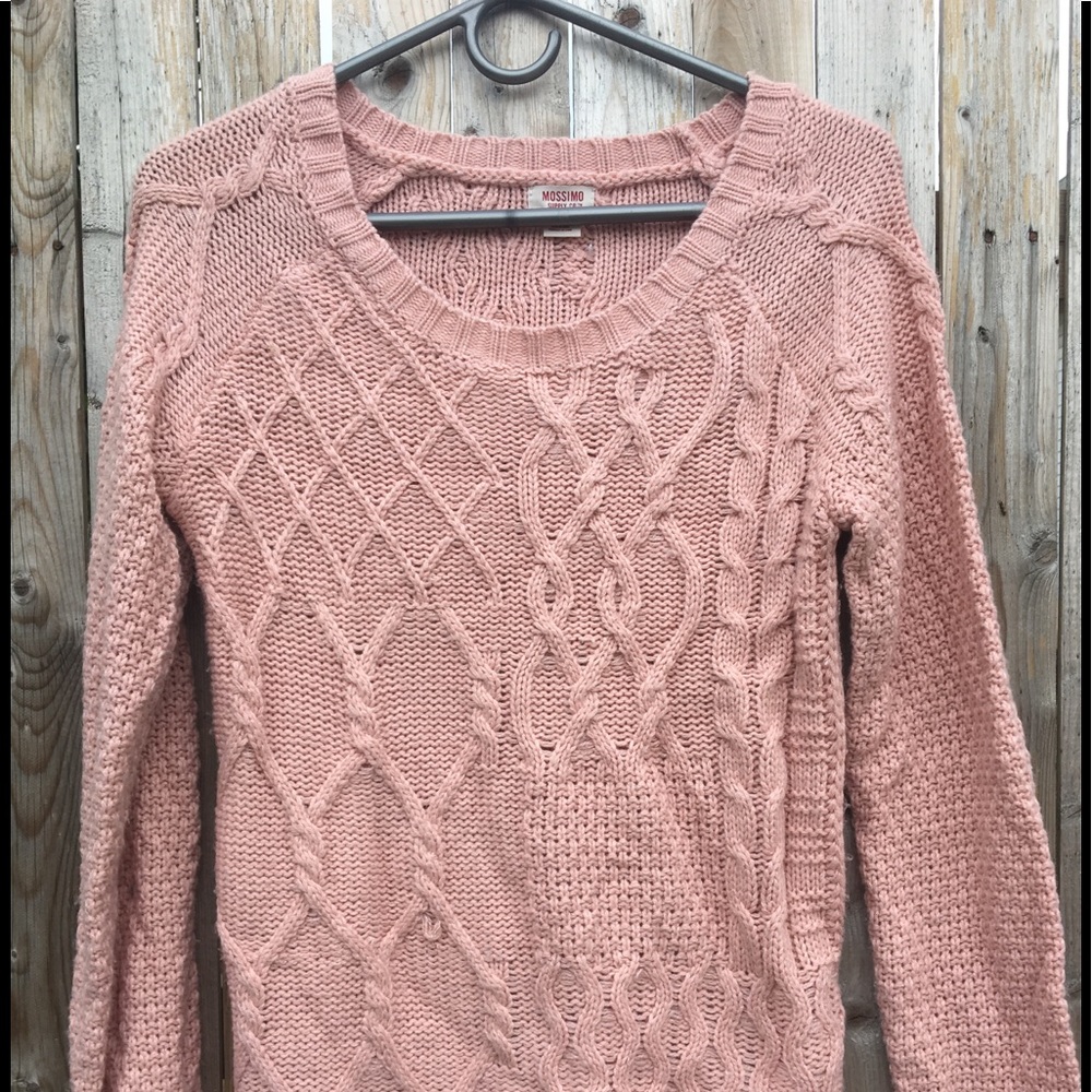 Pink woven sweater